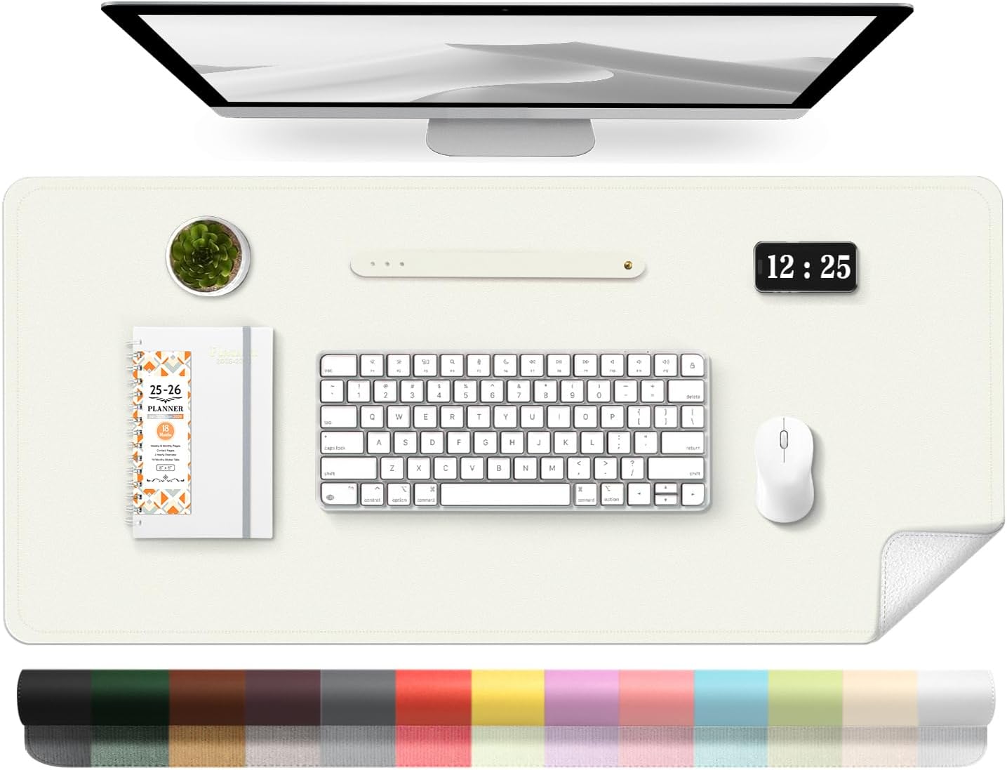 Leather Desk Pad - Pelindung Alas Meja Kulit 39.4x17 Inci,
