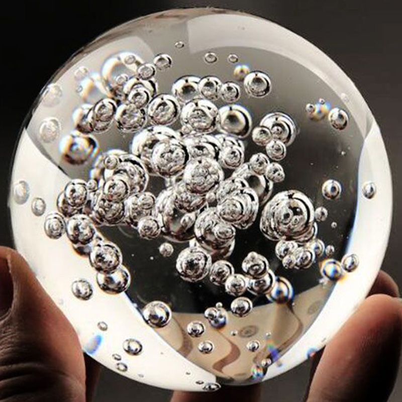 Paper Weight Crystal - 40/60/80MM Bola Kristal Gelembung Bening Dekorasi