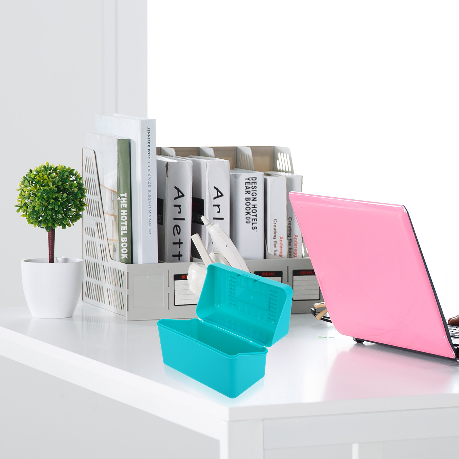 Index Card Holder - 4Pcs Kotak Penyimpanan Kartu Indeks untuk