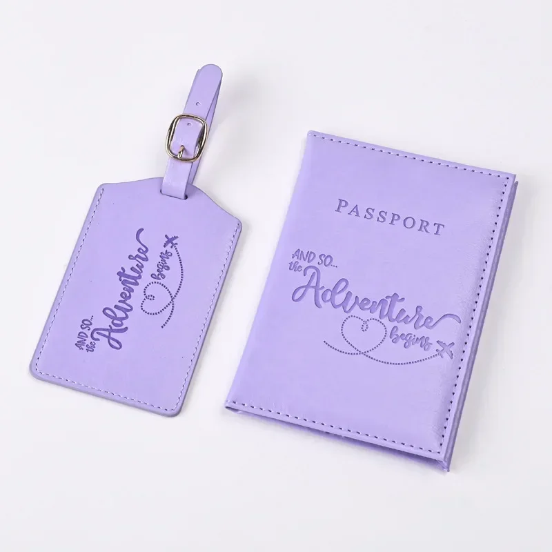 Index Card Holder - Klip tiket paspor kulit PU ungu