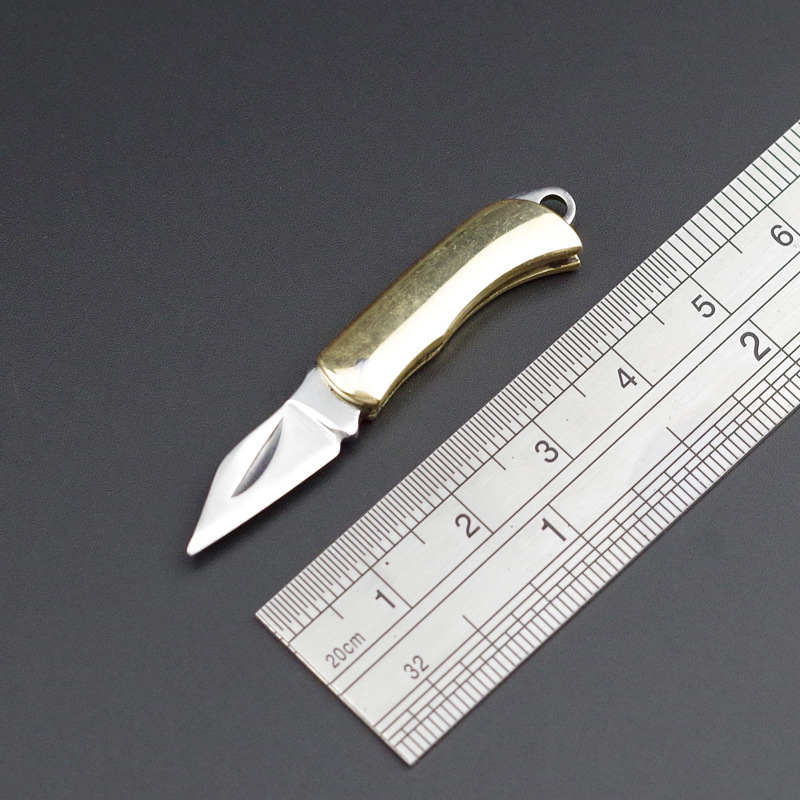 Letter Opener Brass - Pisau Lipat Saku Kuningan Gantungan Kunci