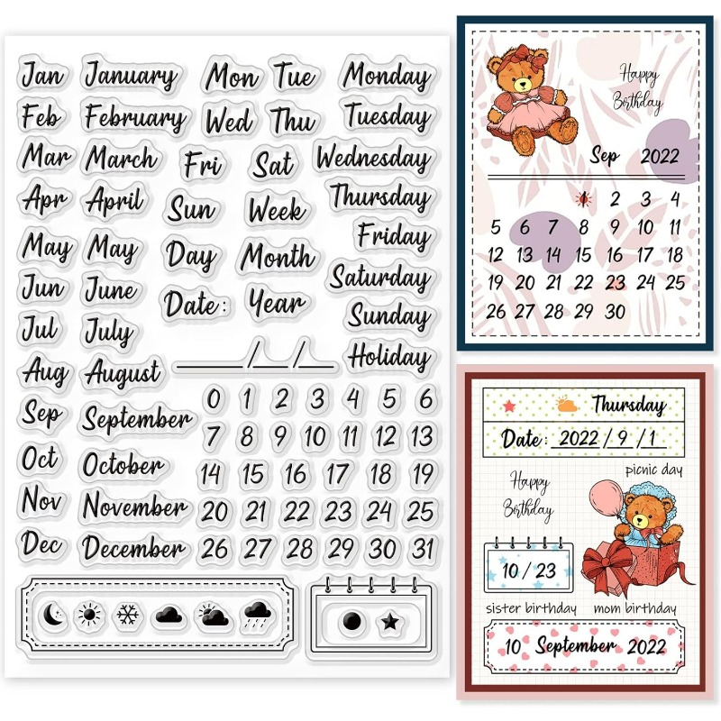 Rubber Date Stamp - 1 buah cap silikon transparan silikon