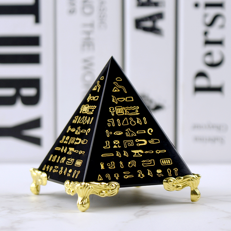 Paper Weight Crystal - Kristal Mesir Model Piramida Obsidian Energi