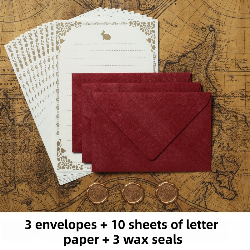 16 Buah Amplop Linen Antik Set - Wax Seal Stamp Set ulasan dan harga