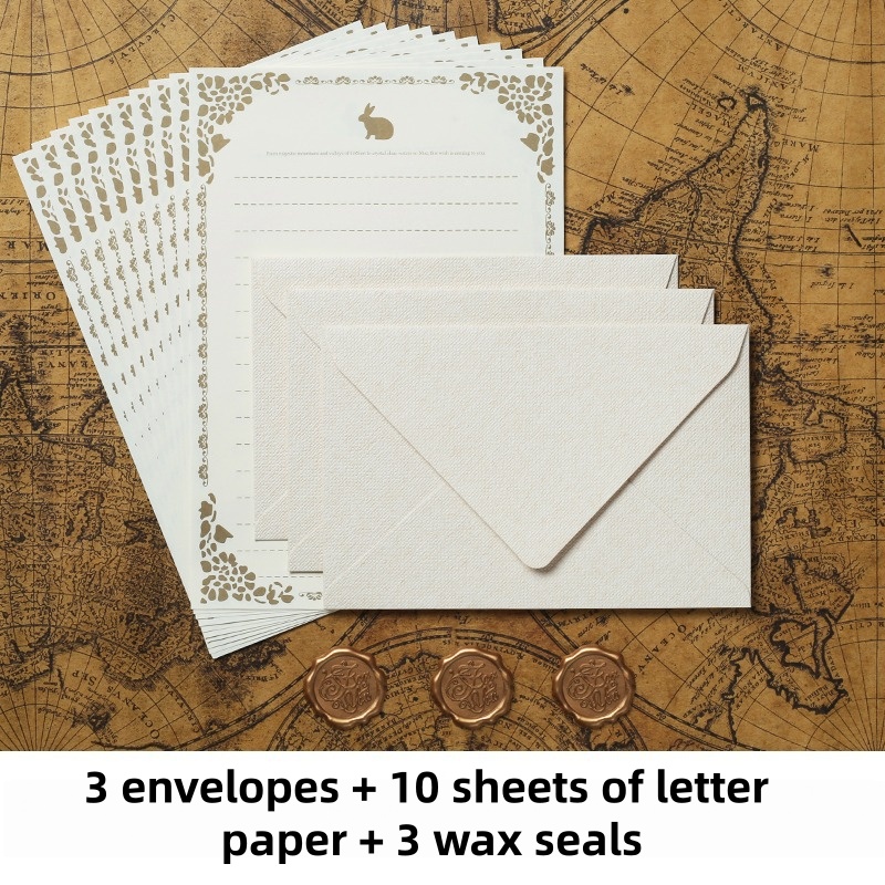 16 Buah Amplop Linen Antik Set - Wax Seal Stamp Set ulasan dan harga