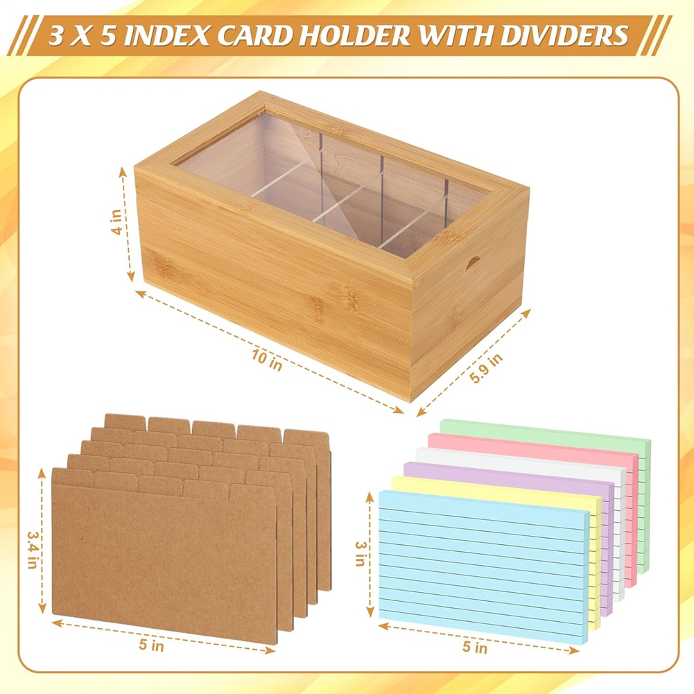 ABUA Bamboo Bamboo Index Card  - Card Index Box ulasan dan harga