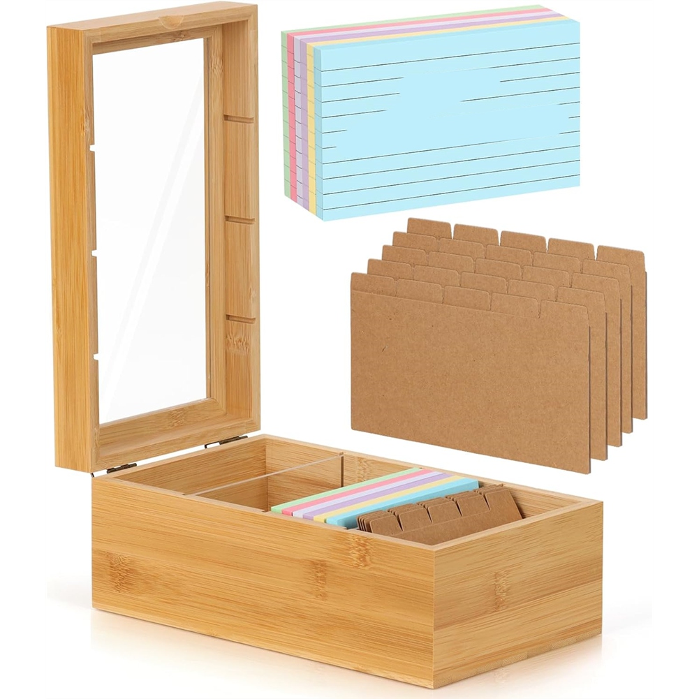ABUA Bamboo Bamboo Index Card  - Card Index Box ulasan dan harga