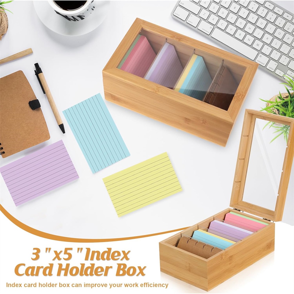 ABUA Bamboo Bamboo Index Card  - Card Index Box ulasan dan harga