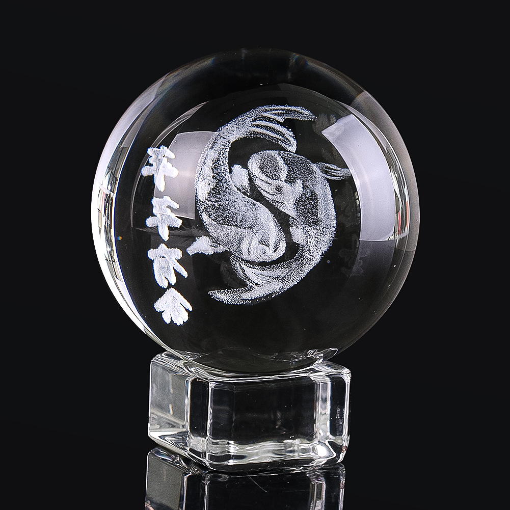 50mm 3D ukiran bola kristal ik - Paper Weight Crystal ulasan dan harga