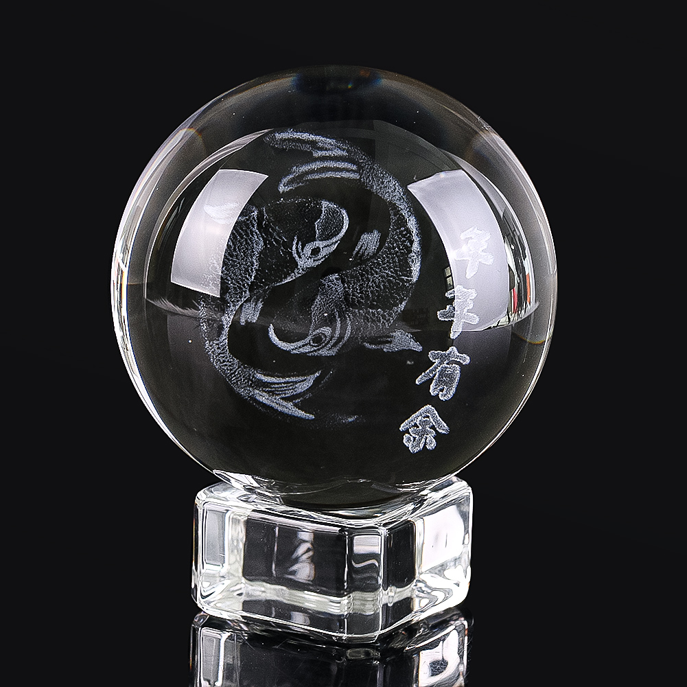 50mm 3D ukiran bola kristal ik - Paper Weight Crystal ulasan dan harga