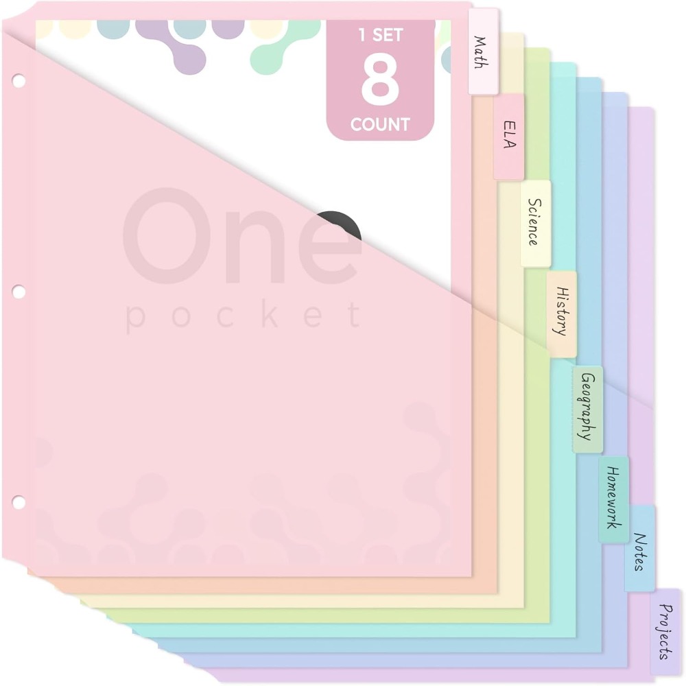 8 buah Pembatas Binder A4 Past - Tab Divider A4 ulasan dan harga