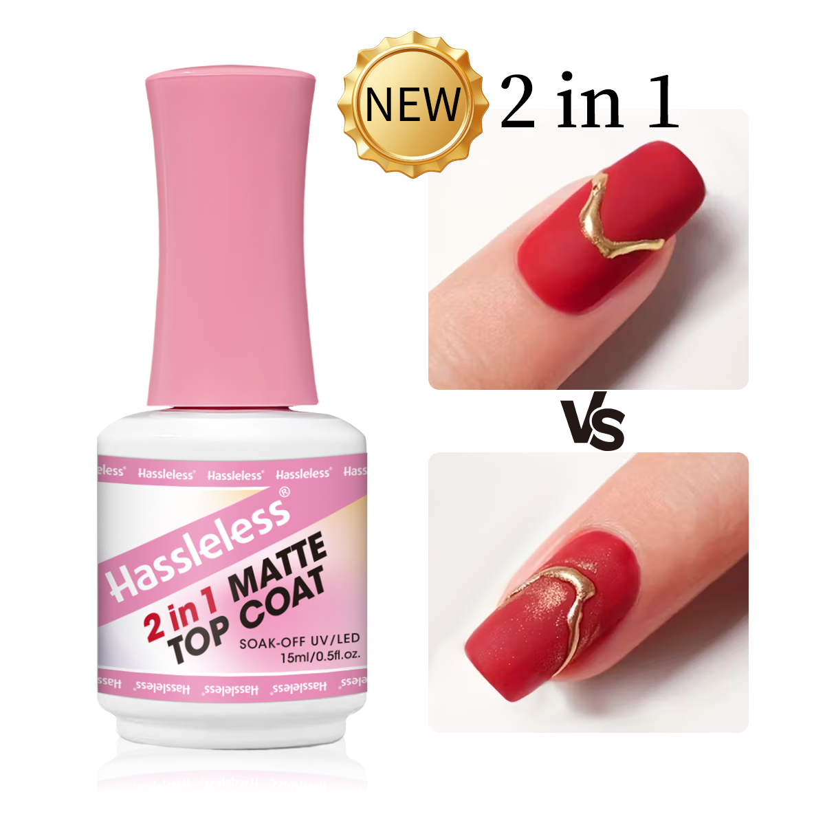 Top Coat Gel Matte 2-in-1 15ml - Gel Refill Pack ulasan dan harga