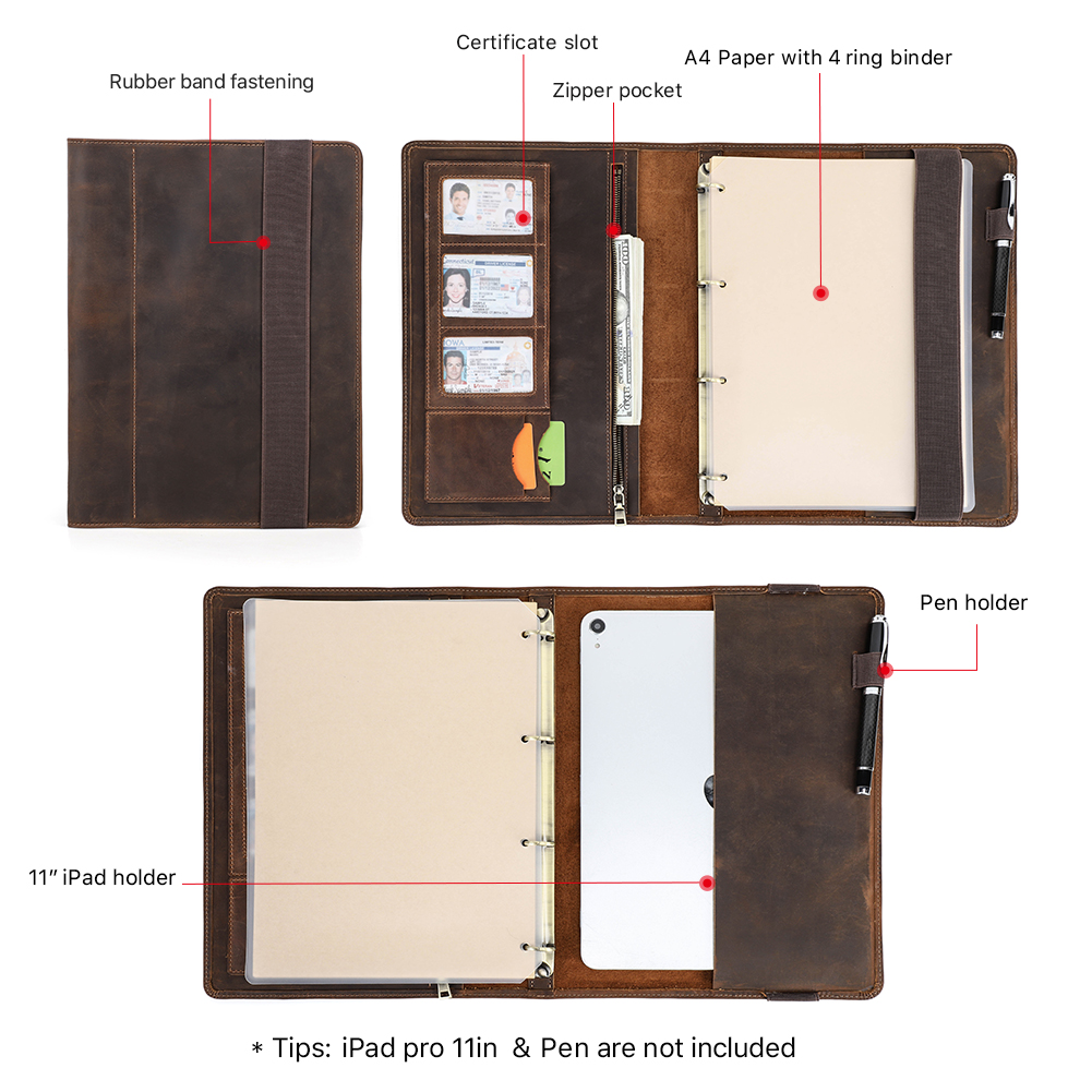 Dompet sampul kulit Notebook A - Binder A4 Lever ulasan dan harga